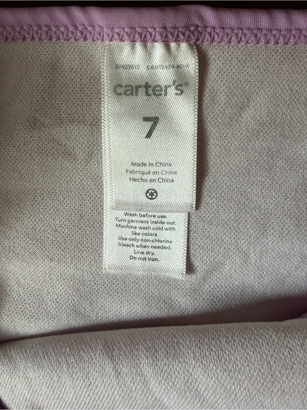 Girl’s Size 7 Carter’s Swimset with Rash Guard (SPF 50)